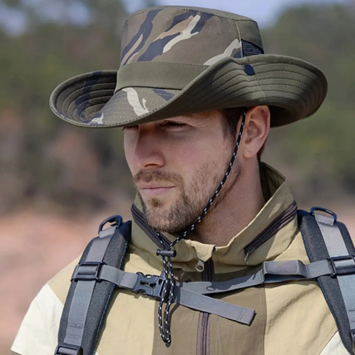 Chapeau Safari Safario-M1 Camouflage Anti-UV - Le Chapeau Designs