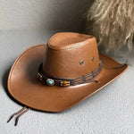 Chapeau cowboy LandX-C06 en cuir pour femme (56-58cm) - Vignette | Le Chapeau Designs