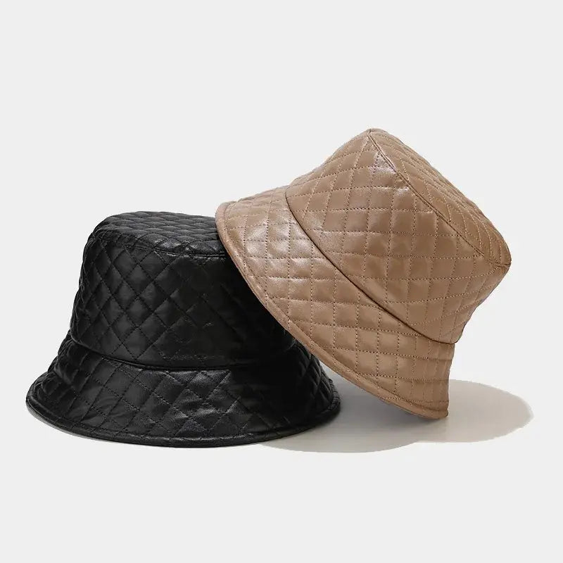 Chapeau en cuir coréen à carreaux pour hommes Le Chapeau Designs