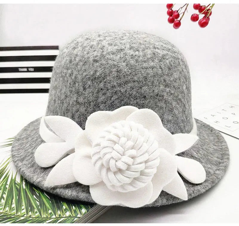 Chapeau fedora en laine florale pour femme Le Chapeau Designs